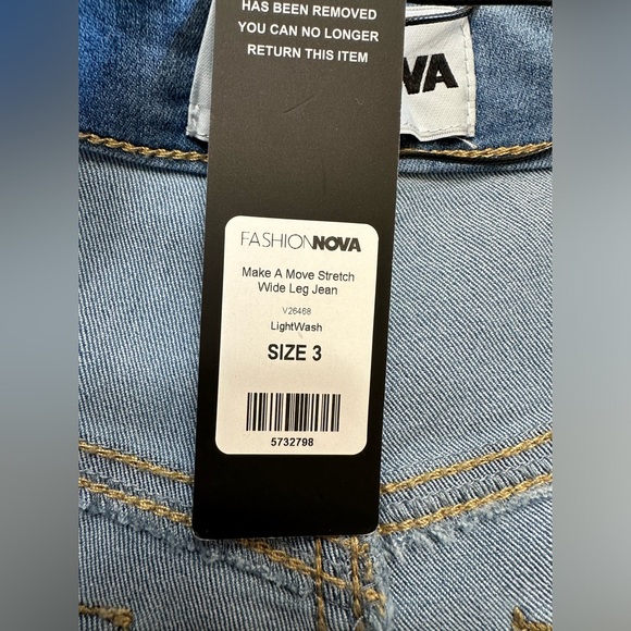 Fashion Nova Juniors Wide Leg Jeans NWT Size 3 - Picture 5 of 12